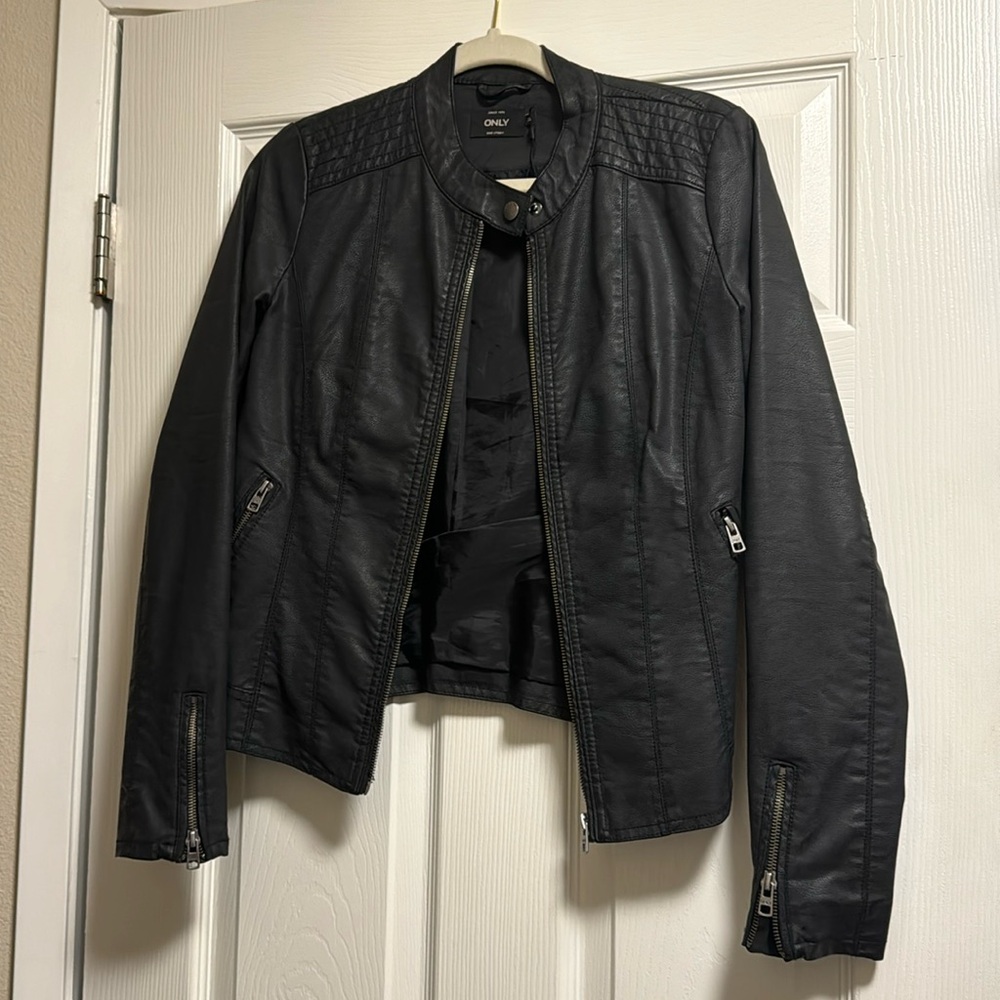 Pleather Motorcycle Jacket